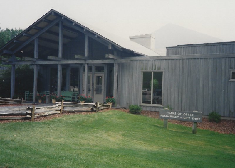 View of lodge and beginning of trail