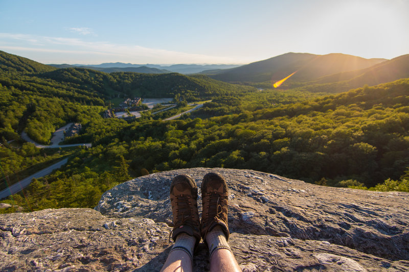 Scenic Overlook At The Top Of Deer Leap Right Before Sunset Pico Mountain Resort To The