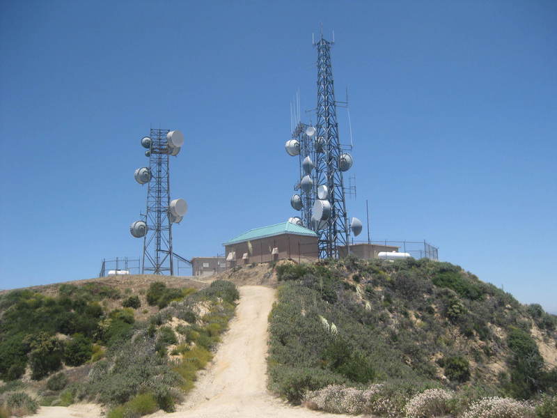 Radio towers atop Los Pinetos Peak.