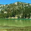 The clear waters of Cliff Lake lie in a cirque formed by a shoulder of Reading Peak.