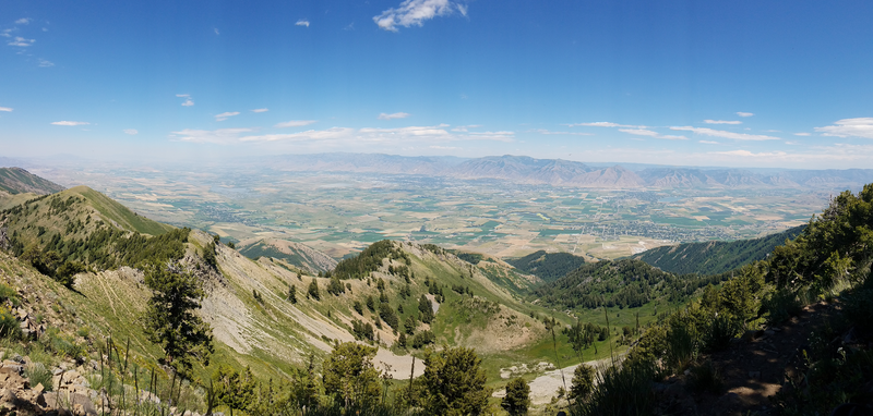View of Cache Valley on the narrow switchbacks