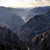 The sunset view into the Black Canyon of the Gunnison looks a bit too similar to the Mountains of Shadow in Mordor.