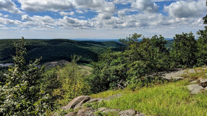 One of several viewpoints along the Hillburn Torne Sebago trail in Harriman State Park. A close inspection of the horizon will reveal the New York City skyline.