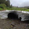 An ice cave just off the road.