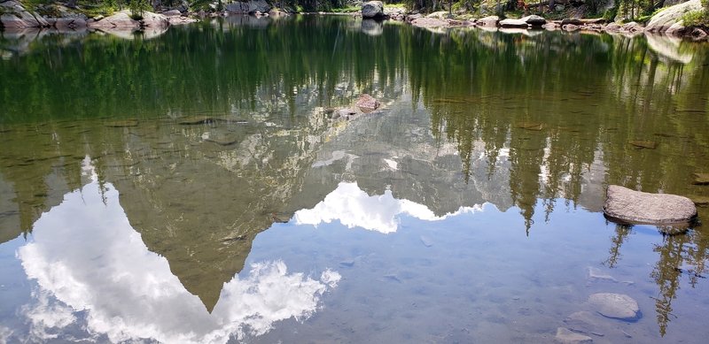 Mirror Lake reflecting Lone Eagle Peak