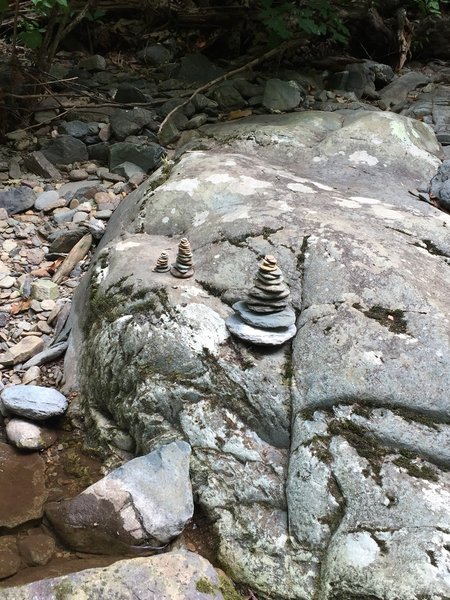 North Fork Moorman's River Trail, family of cairn's