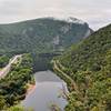 Mt Tammany, home of the most popular NJ hike, sits in the distance on one side of the Delaware Water Gap