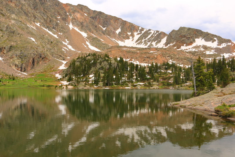 Columbine Lake with Mt Neva in background