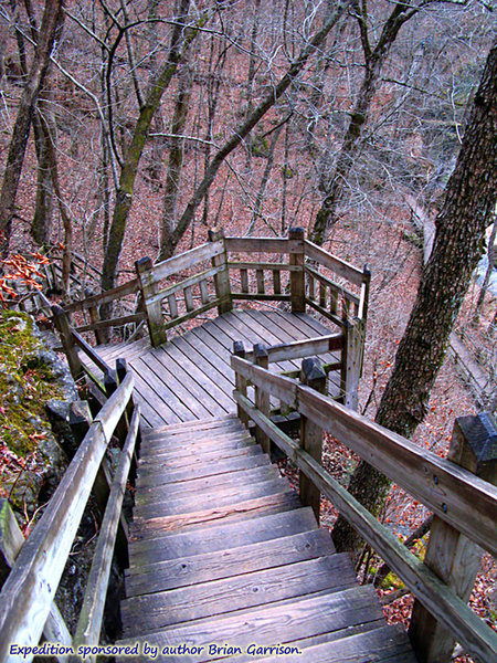 Ha Ha Tonka Trail Map On The Ha Ha Tonka Spring Trail, Above The Spring. Looking Back Down The  Stairs From