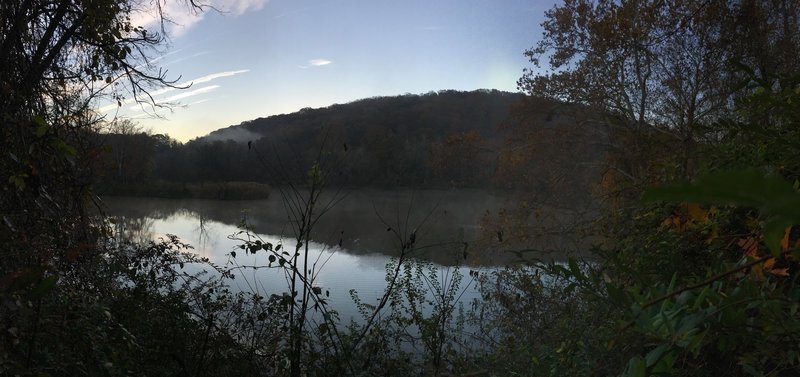 View of the Gun Powder River from the NCR trail near the entrance to