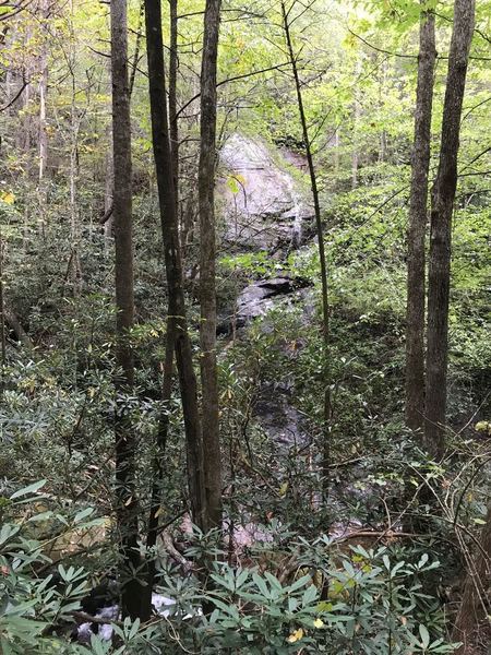Seen descending Pinnacle Pass Trail, a water fall across Oil Camp Creek, which later we walk across the slippery top of I believe or becomes part of it as the trail continues.