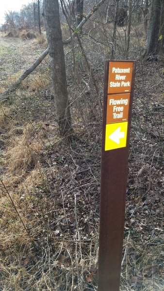 Trail marker for the Free Flowing Trail