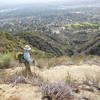 View of Bailey Canyon Trail as it climbs up from Sierra Madre.