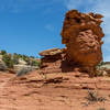 Layered red sandstone next to Cassidy Arch Trail