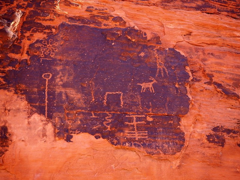 Petroglyphs on the trail to Mouse's Tank