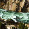 Yellowstone Canyon: A top view of the river from a lookout with a breathtaking view