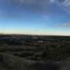 Dusk panorama of Colorado Springs to the NE. L-R you can see Pulpit Rock, Palmer Park, Bear Creek and Cheyenne Mountain.