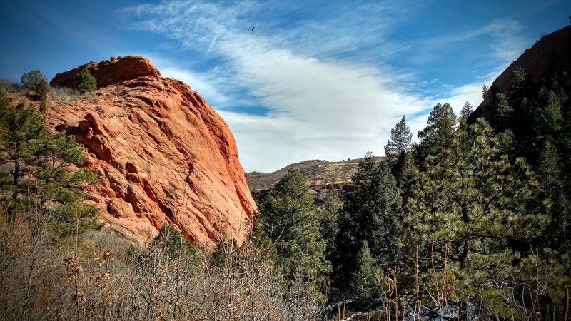 Red rock formations.