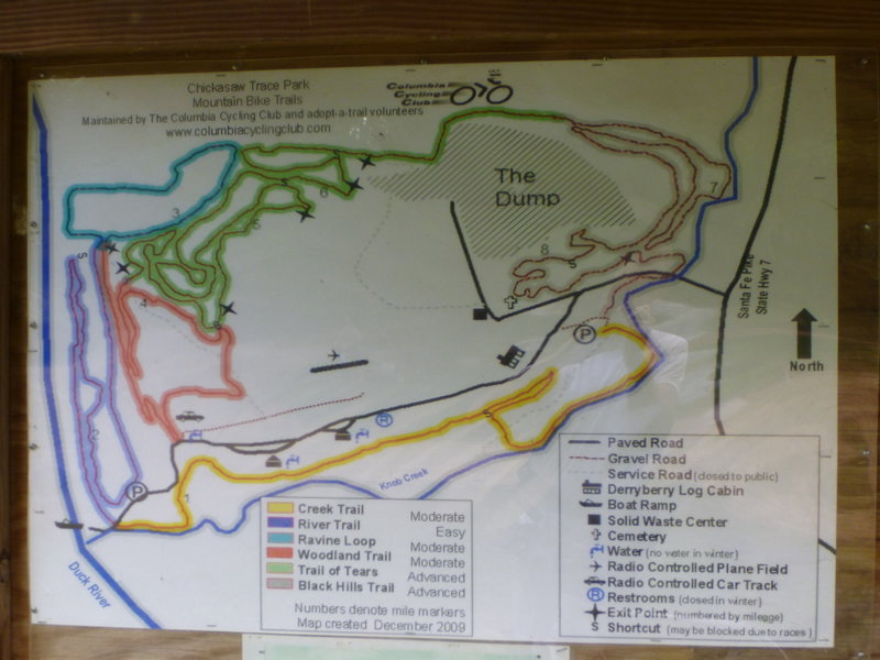 Trail map showing all shortcuts.