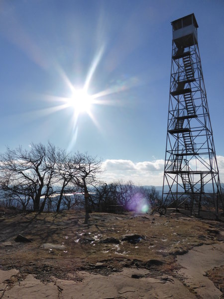 Overlook Fire Tower, Ashokan Reservoir in the distance