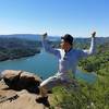 Under Armour posture for the beautiful Lake Berryessa