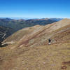 These hikers are heading down the Wheeler Peak Summit Trail from the Wheeler Peak Trail junction.