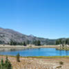 Panorama of the smaller Green Lakes with South Sister on the left.