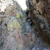 The crux is this Class III gully.