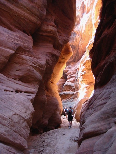 Deep in Buckskin Gulch. The trail is not hard to follow ... only because there aren't many other options.