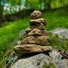 Small rock stacking along the Patapsco Thru Trail Woodstock Section.