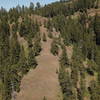View of upper trail section as it approaches Tiger Canyon Road - photo taken by drone.