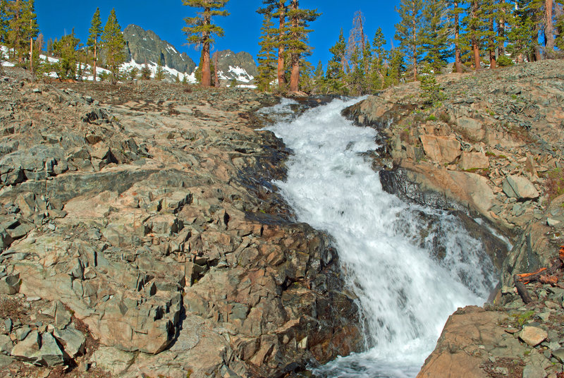 Cascade on King Creek with Iron Mountain in background
