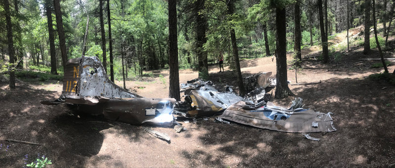 Pano of the wreckage of CPT Harrison's plane