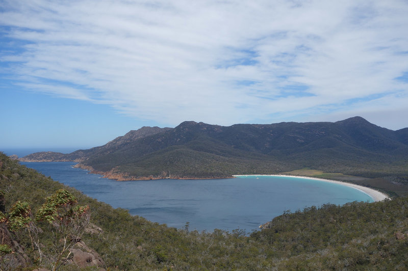 Wineglass Bay viewed from the Wineglass Bay Lookout