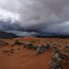 Hail storm approaching Coral Pink Sand Dunes SP from the southeast