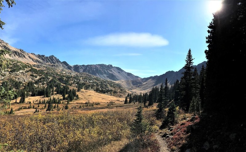 One of the many spectacular views. This meadow leads you to the start of the climb up to ridgeline.
