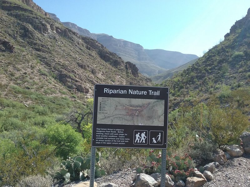 Start of the Riparian Nature Trail.