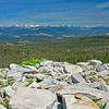 A small portion of the 160 degree panorama visible as you climb the ridge to Railbow Lake. The trail avoids this talus.