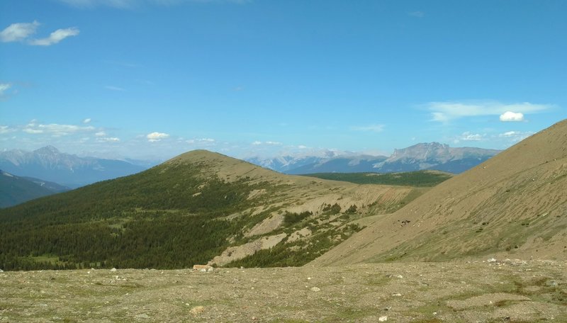 View to the north when climbing to the second Cavell Meadows viewpoint.