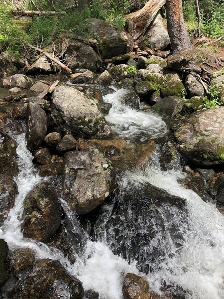 Crossing Whitney Creek - Scenic tumbling stream
