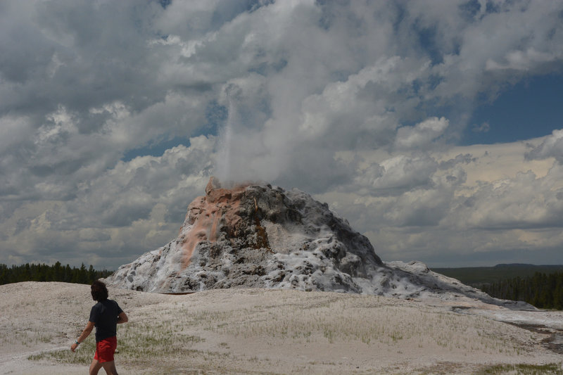 A small eruption from White Dome Geyser