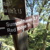 Sign marking the junction at Red Ridge #2 trail and Catalina Camp #401 trail