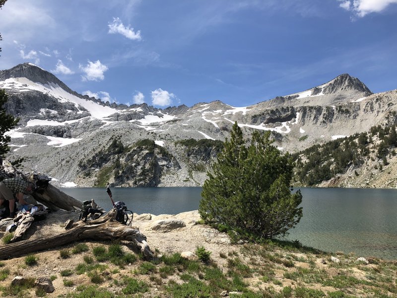Glacier Lake With Glacier Peak On Left Eagle On The Right