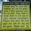 Warning about mountain goat salt seeking behavior.