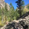 Rock slide on upper Grizzly Creek Trail