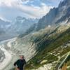 Heading up Signal Forbes from Refuge du Montenverse with Mer the Glace glacier in background