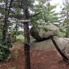 Balanced Boulder - key for navigation - at the intersection of Overlook, Boulder loop and Awesome sauce trails.