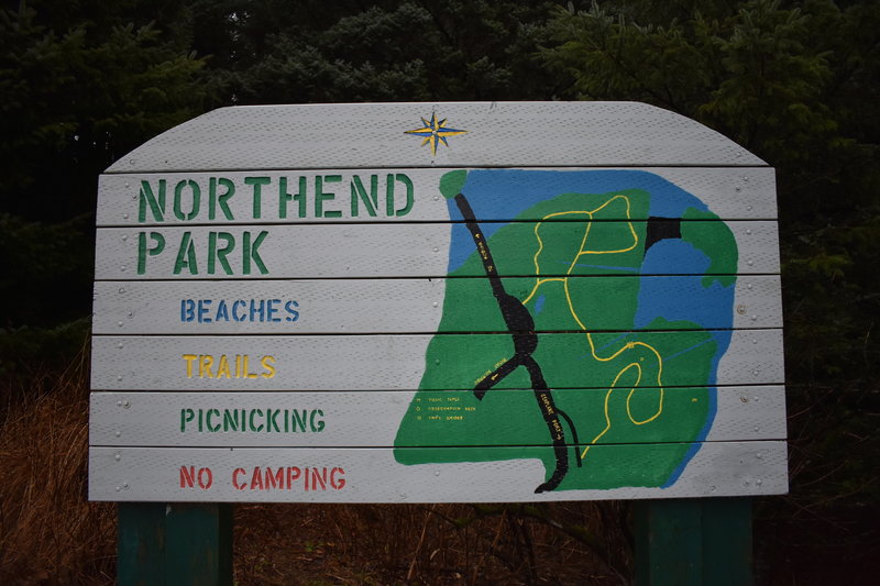 North end center trail, near island park