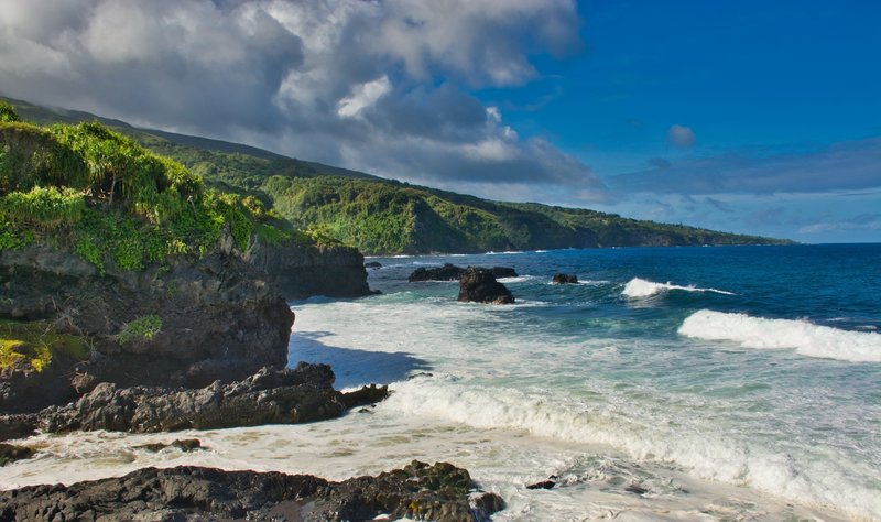 Ohe'o Gulch empties into the ocean