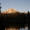 The view of Lassen Peak at sunset across Reflection Lake is pretty spectacular. The trail is less traveled than the Manzanita Lake Trail, so you may get this view to yourself!